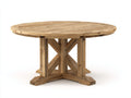 Mesas de jardín 120x120x75 cm - madera natural para exterior - estilo rústico con tablero redondo