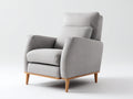Sillones reclinables 78x88x105 cm - tela gris y madera marrón - estilo moderno para salón