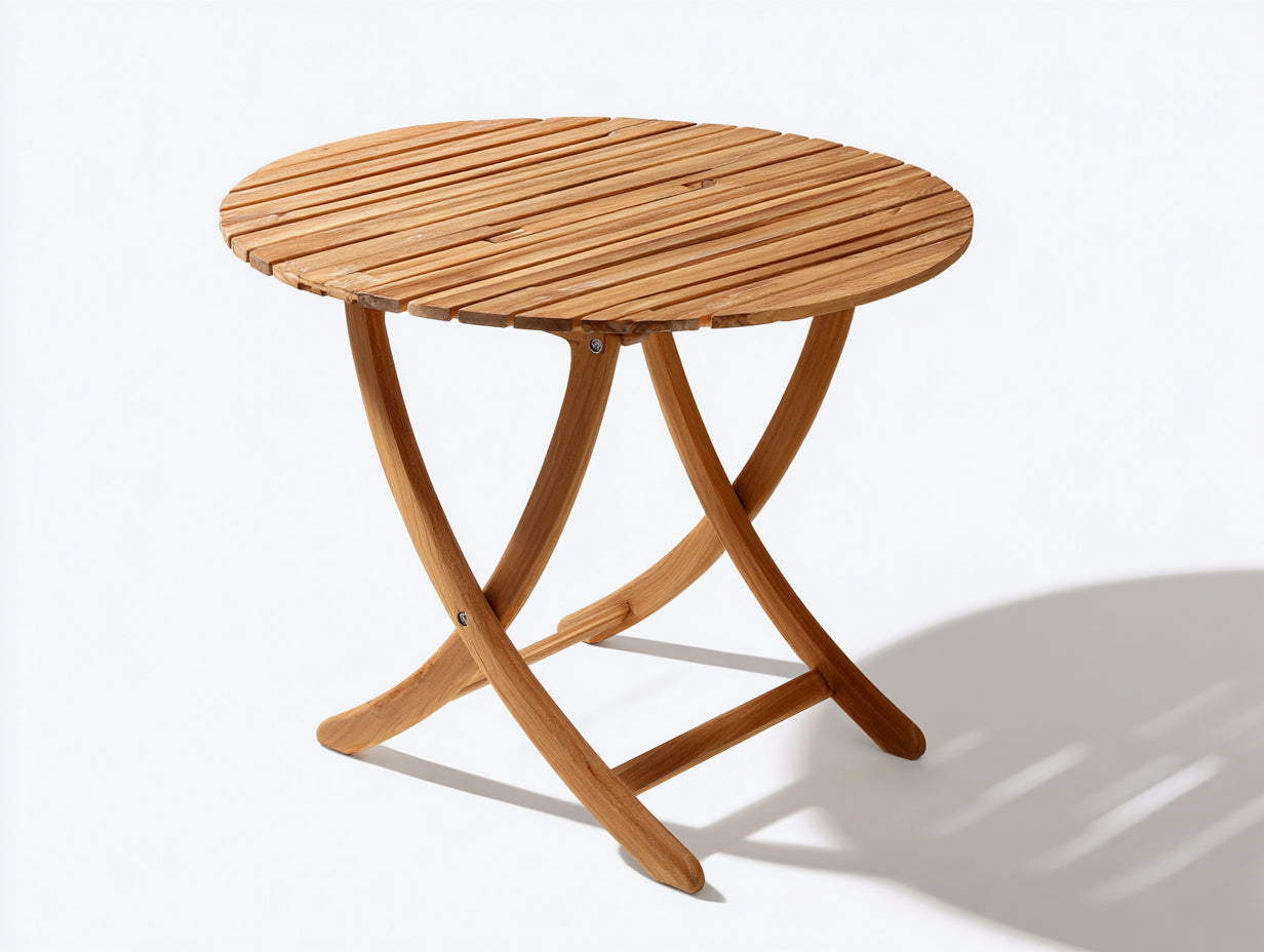 Mesas de jardín 80x80x75 cm - madera marrón - estilo natural plegable para exterior