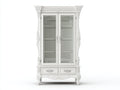 Vitrina madera y cristal 96x42x190 cm - blanco - estilo clásico