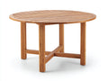 Mesas de jardín madera 120x120x75 cm - marrón claro - diseño redondo
