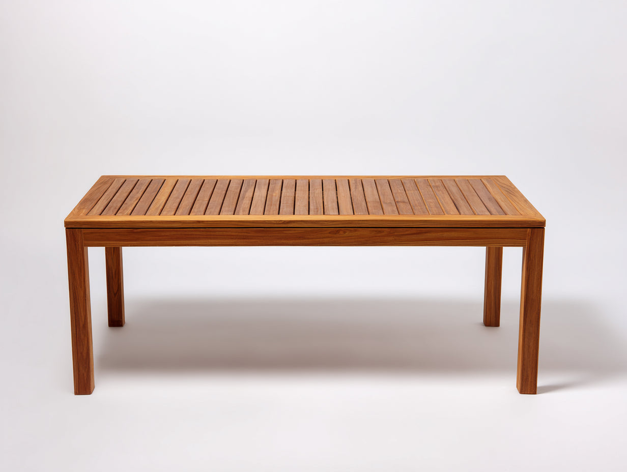 Mesas de jardín de madera 160x80x75 cm - marrón natural - diseño rectangular para exterior