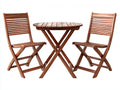 Conjuntos de comedor de jardín 70x70x75 cm - madera marrón - estilo natural con 2 sillas plegables