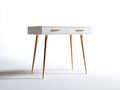 Mesas de oficina de madera 110x45x78 cm - blanco y madera natural - diseño nórdico para despacho