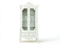 Vitrina de madera técnica 95x45x210 cm - blanco marfil - diseño clásico para salón