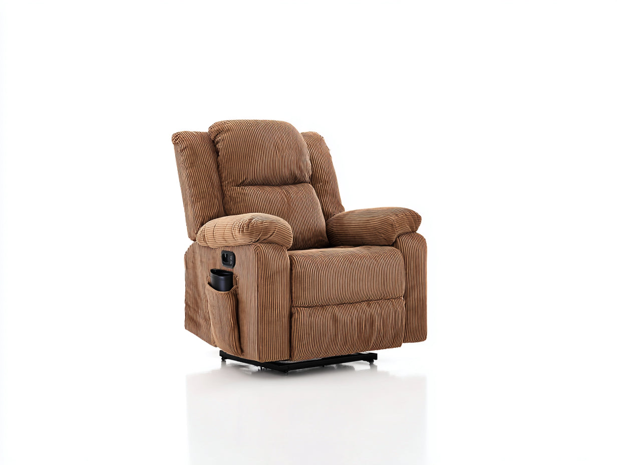 Sillones reclinables 92x96x104 cm - tela marrón - estilo moderno con reposapiés
