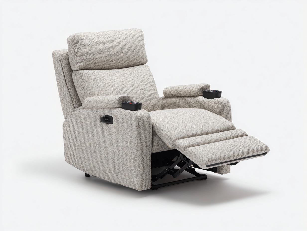 Sillones reclinables de tela 104x98x101 cm - beige claro - diseño eléctrico para salón