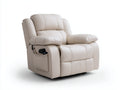 Sillones reclinables de cuero sintético 110x97x100 cm - beige crema - diseño acolchado para salón