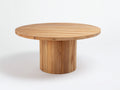 Mesas de jardín madera 130x130x76 cm - marrón - diseño redondo con base cilíndrica