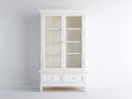 Vitrina madera y cristal 102x45x188 cm - blanco - estilo clásico
