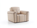 Sillones reclinables de cuero sintético 108x96x92 cm - beige - diseño clásico para salón