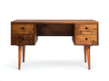 Mesas de oficina 140x55x76 cm - madera marrón - estilo retro con 4 cajones