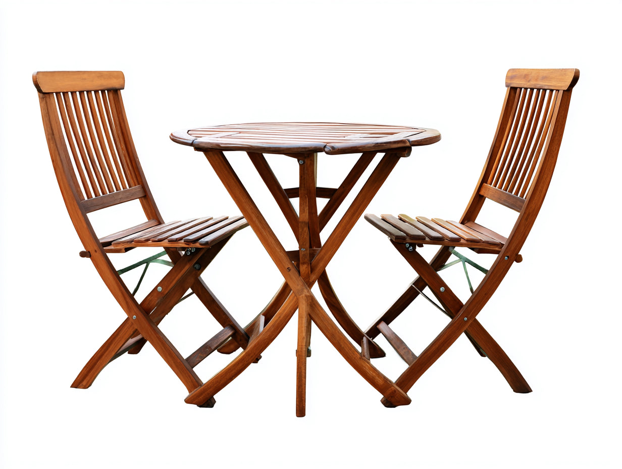 Conjuntos de comedor de jardín madera 65x65x74 cm - marrón - diseño plegable