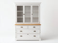 Vitrina madera 120x45x200 cm - blanco-marrón - estilo clásico funcional